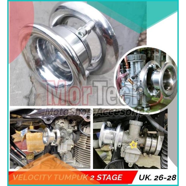 Velocity Stack 2 Stage Corong Karbu Donat Tumpuk CB GL Megapro Tiger