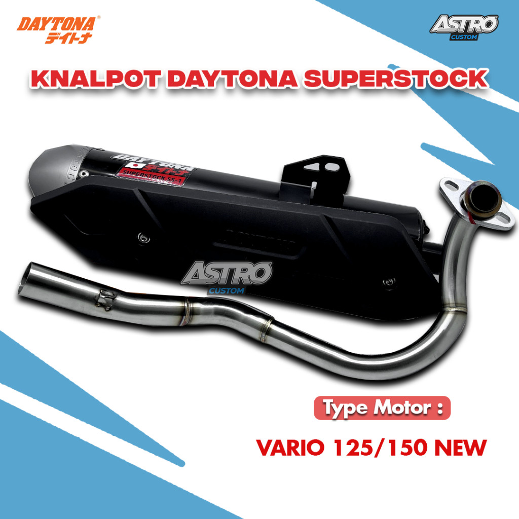 Knalpot Daytona Vario 125 150 New LED Vario 160 PCX 160 Daytona SUPERSTOCK Exhaust Kenalpot Racing