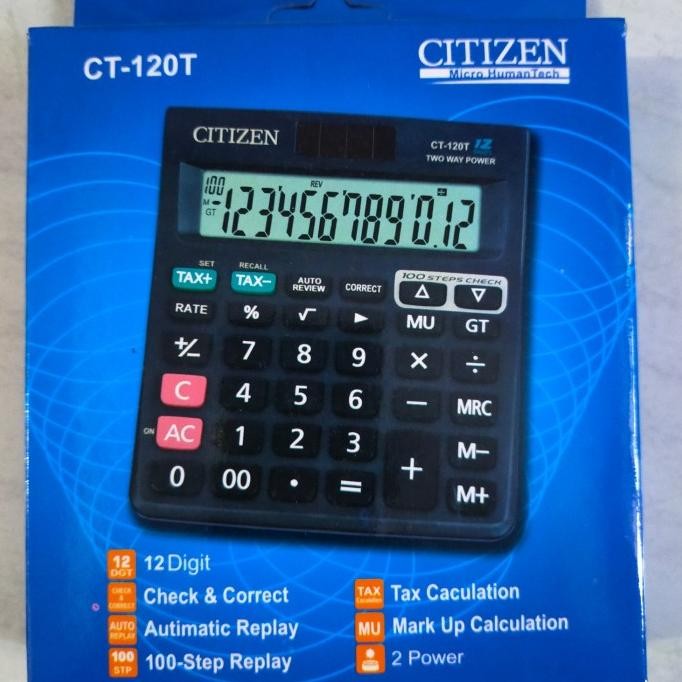 

aq-54 kalkulator citizen CT 120T kalkulator dagang ukuran besar 12digit Viral