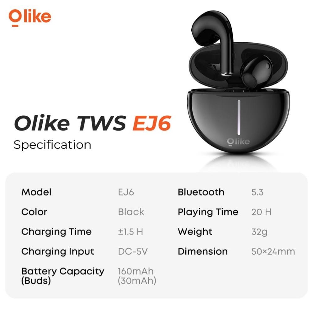 Sale OLIKE TWS EJ Series (EJ1,EJ4,EJ6,EJ5,EJ7) True Wireless Bluetooth Earphone Earbuds LIVE Premium