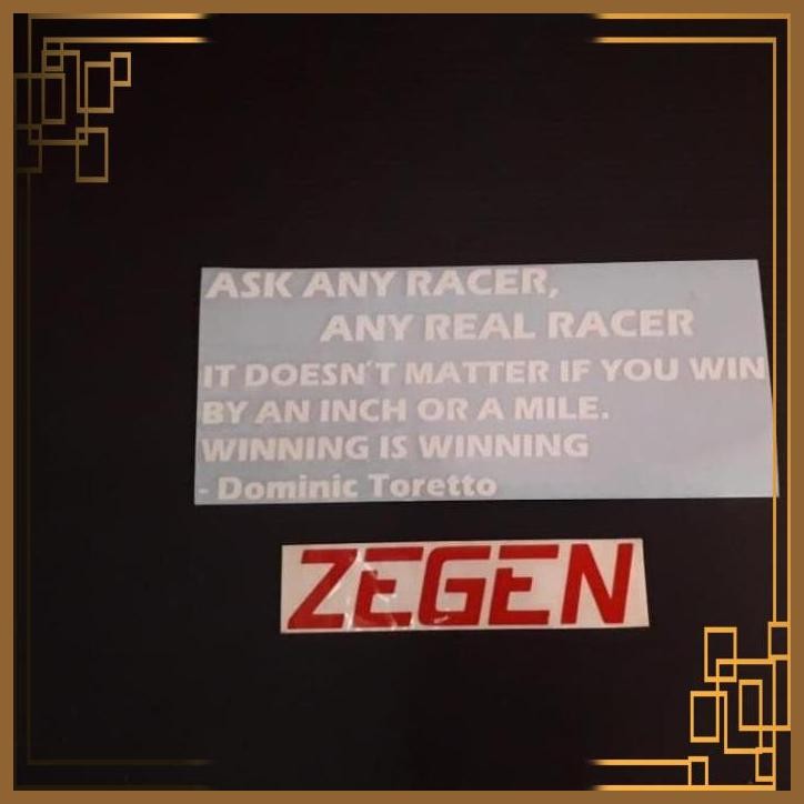 

[ZGA] STICKER STIKER WINNING IS WINNING DOMINIC TORETTO FAST AND FURIOUS