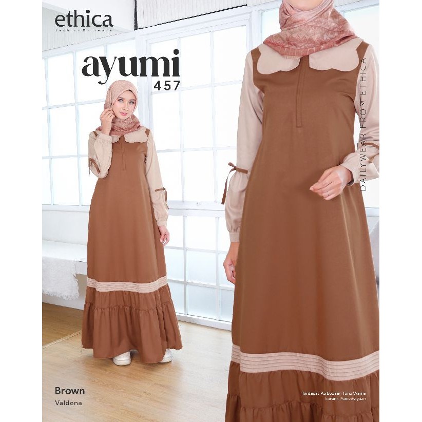 Gamis Ethica AYUMI 457 | Model Baju Gamis Terbaru Lebaran 2025 | Dress Lebaran 2025