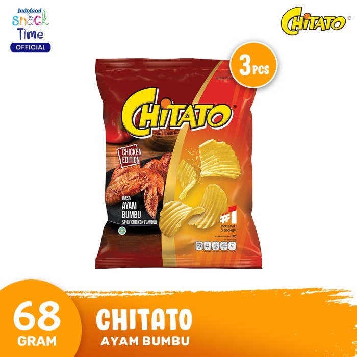 

BERGARANSI Chitato Ayam Bumbu 68 Gr - 3 Pcs