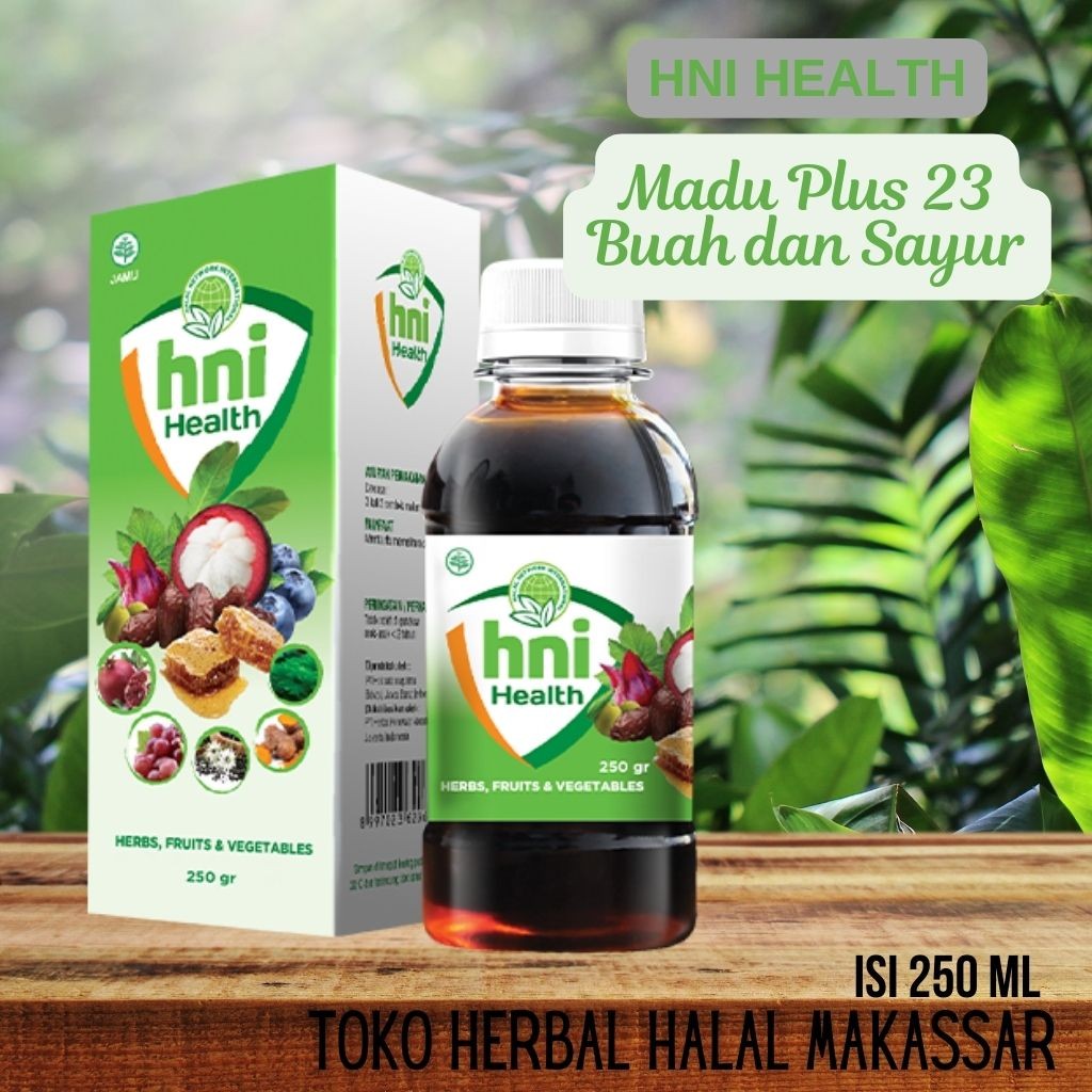 

HNI Health isi 250 ml Madu plus ekstrak buah dan sayur untuk menjaga kesehatan dan menguatkan imun