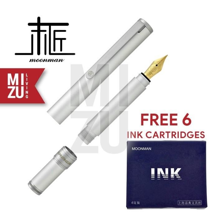 

MOONMAN N1 MAJOHN Brushed Aluminium Matte Doff Compact Fountain Pen 774 Original