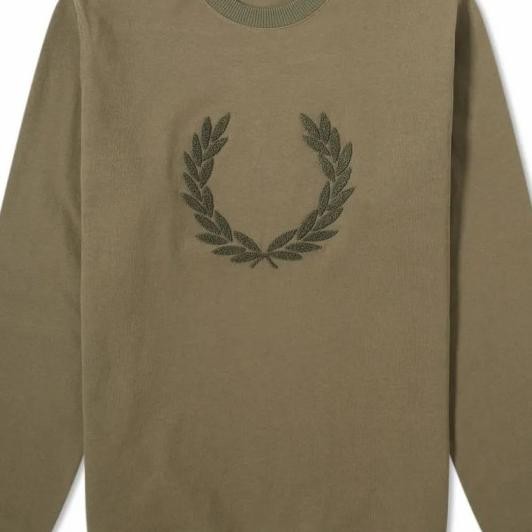 Fred Perry Laurel Wreath Applique Sweatshirt Iris Leaf