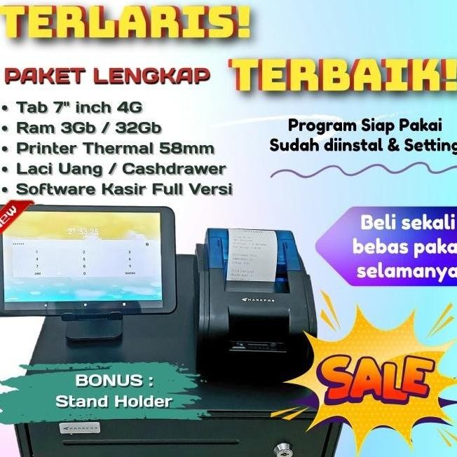 Paket Mesin Kasir Android Toko Kelontong Cafe Restoran Kosmetik Salon Berkualitas