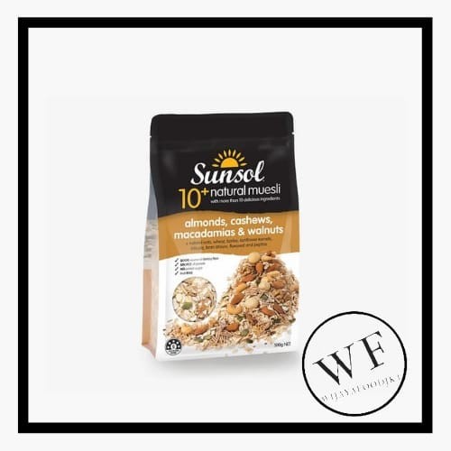 

Sunsol 10+ Almonds, Cashews, Macadamias & Walnuts/ Natural Muesli 550G