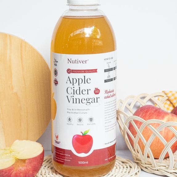 

Cuka Apel Organik With The Mother Nutiver 1000Ml | Cider Vinegar