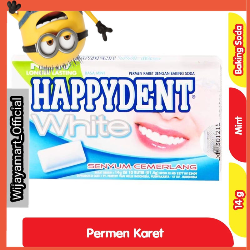 HAPPYDENT White Mint Permen Karet 14 g