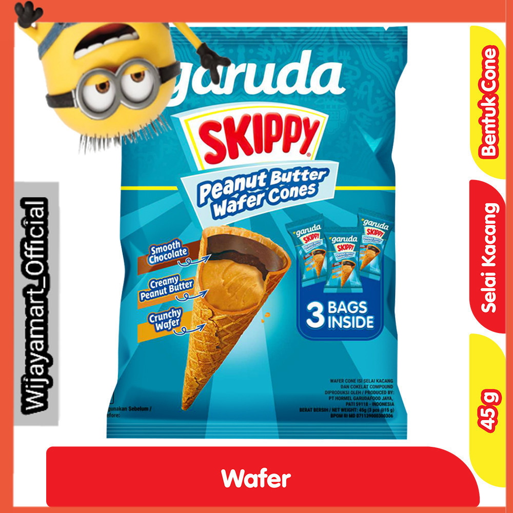 

Garuda Skippy Wafer Cones Selai Kacang 45 g