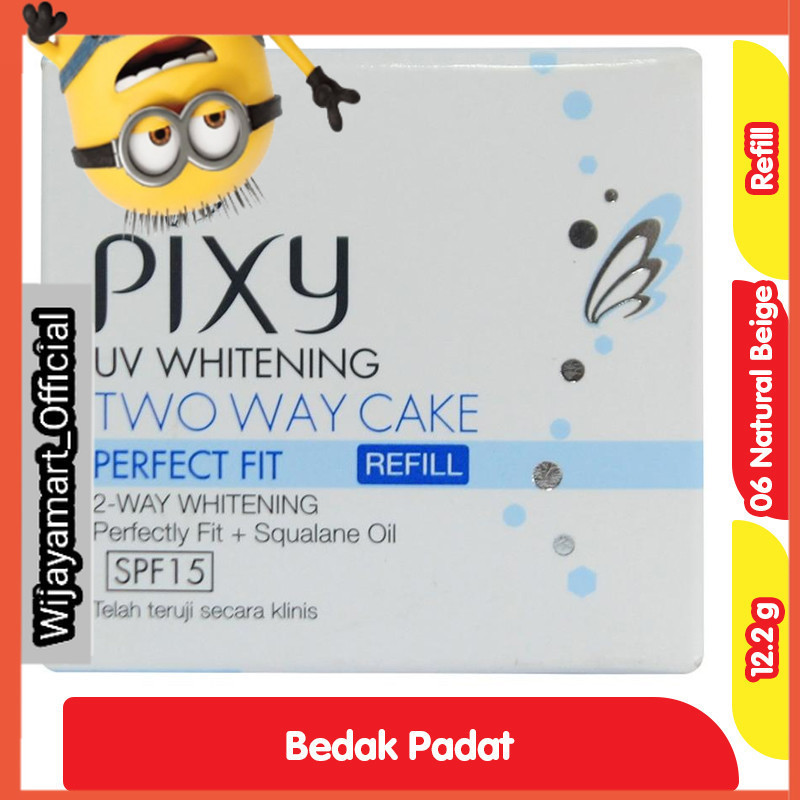 Pixy UV Whitening Bedak Wajah Two Way Cake Perfect Fit Natural Beige Refill
