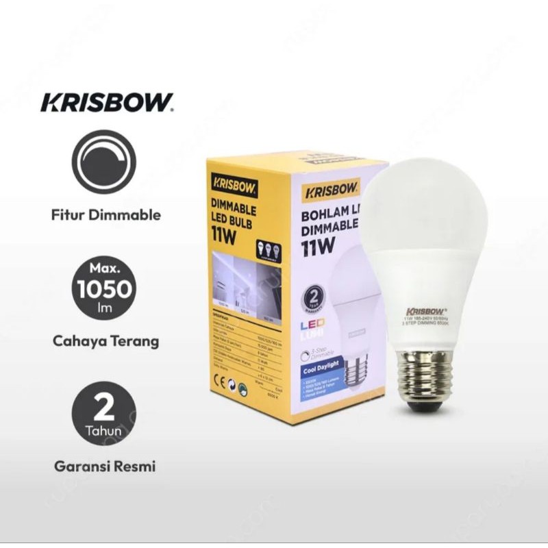 Lampu bohlam led 11 watt krisbow dimmer / krisbow lumi led 3 step dimming / bulb led