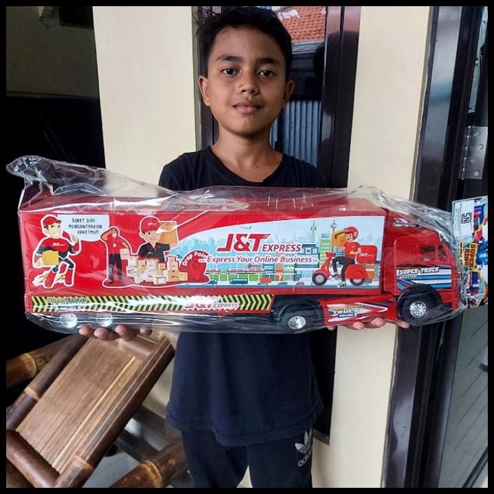 Mainan Truk Kontainer Ekspedisi Jumbo Panjang Murah Mobil Mobilan Anak