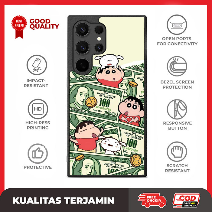 Case Casing Custom Samsung S24 S23 S22 S21 S20 FE Ultra Plus Shinchan Money AE3440 Hardcase A16