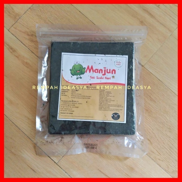 

Terlaris FLASHSHOW Manjun Nori Halal Seaweed Rumput Laut Susi Sushi Kimbab 20 Lembar SALE