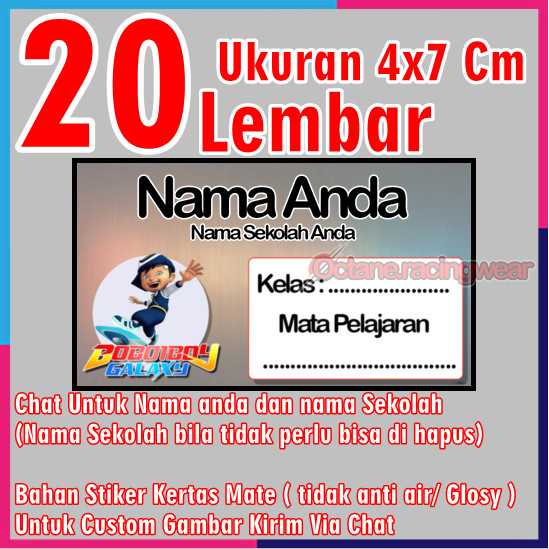 

Stiker Label Buku Mata pelajaran sekolah Sd Nama Sticker 20 Lembar mini banyak Murah Custom anak Sd cewe cowo Karakter Buah Vol 13