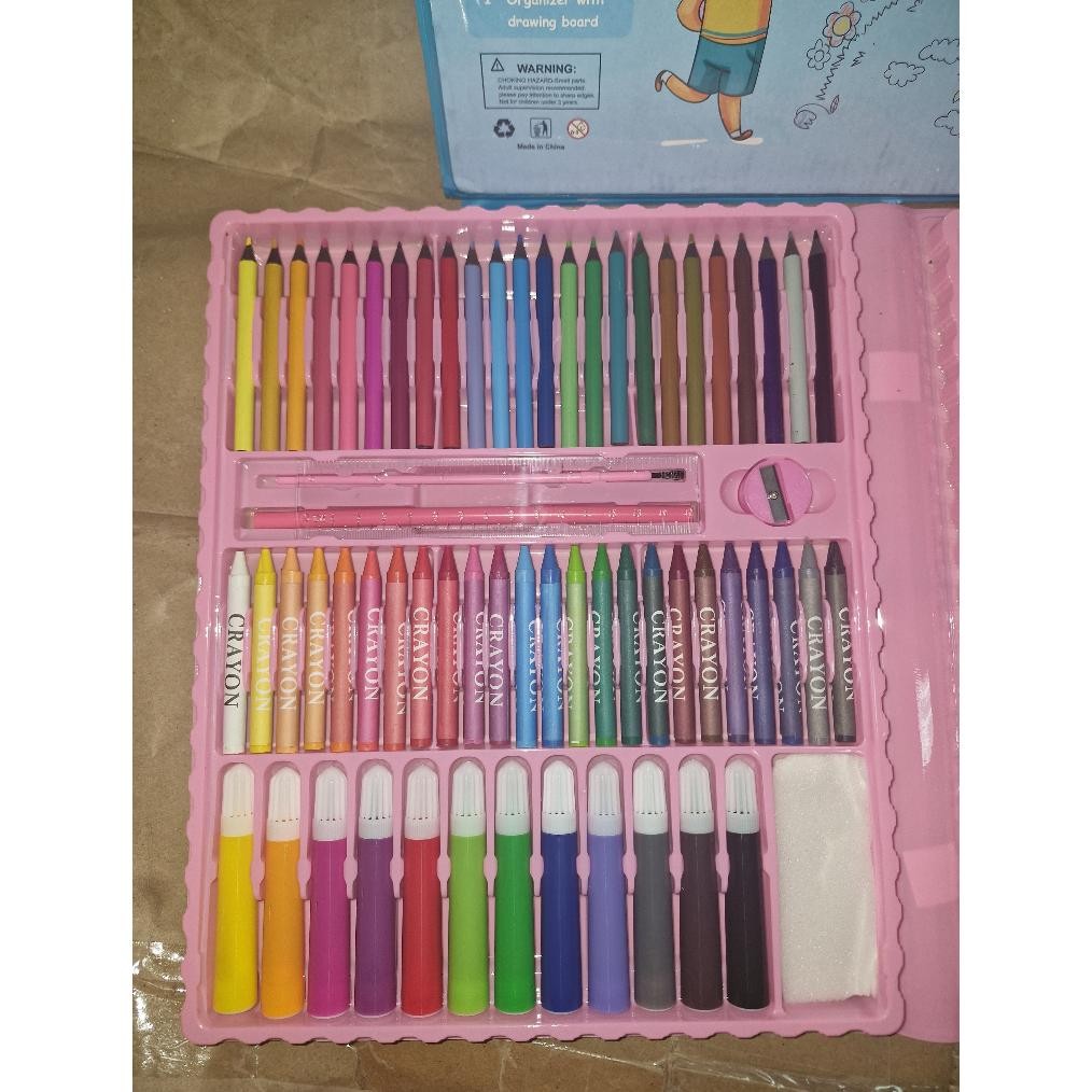 

er-23 Crayon Set Anak Sekolah Lengkap / Alat Mewarnai Anak / Super Mega Art Set 208Pcs Murah