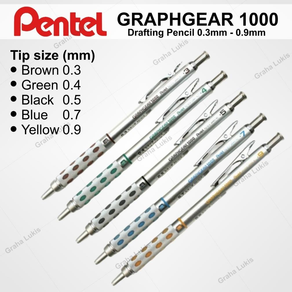 

gd-8 Pentel Graph Gear 1000 Drafting Pencil - 0.3 / 0.5 / 0.7 / 0.9 mm Viral