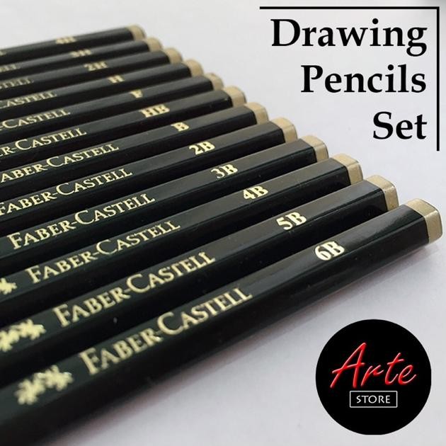 

PJ24 Pensil Gambar - Faber Castell Graphite Pencil Set isi 12 / 14 / 16 pcs Berkualitas