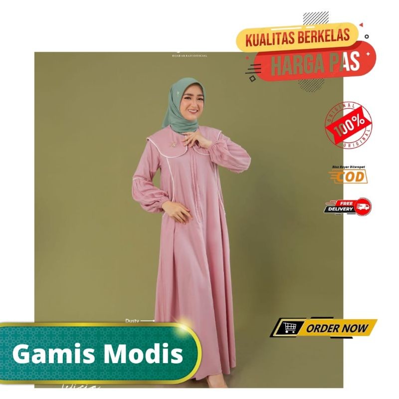 LETICIA DRESS BY HIJAB ARRAFI GAMIS POLOS DEWASA GAMIS KONDANGAN DRESS ONLY GAMIS KEKINIAN