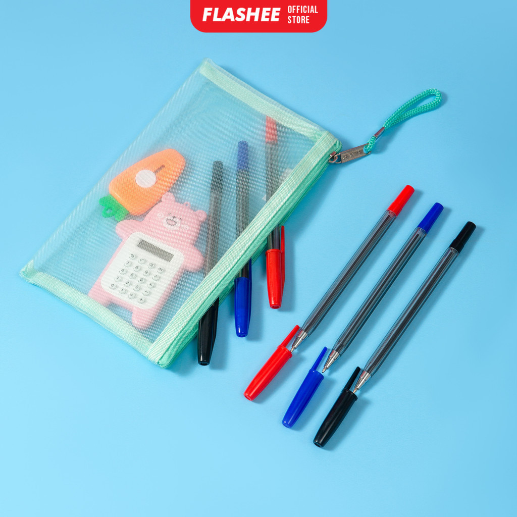 

Q8Q FLASHEE TEMPAT PENSIL JARING RESLETING TRANSPARAN ITAS BESAR POUCH MAKE UP RNJ