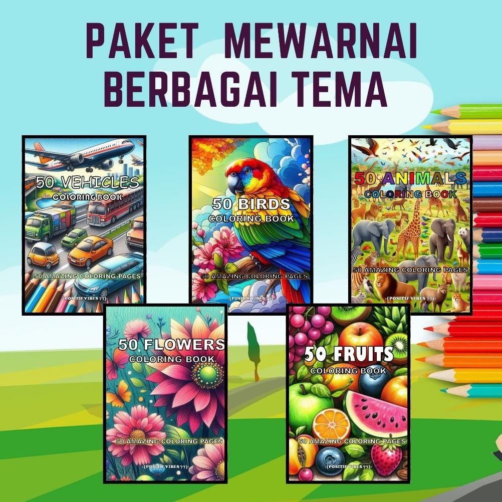 

Kualitas Tertinggi Paket 10 Kertas Gambar Mewarnai Ukuran A5 /Gambar Mewarnai / Coloring Book / Untuk Sd Tk Paud Good Quality