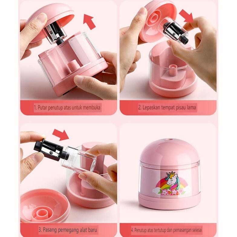 

ed-7 11 in 1 Alat Tulis /Elektrik Rautan Penghapus Vacuum Pensil Anak Alat Perkakas Belajar Anak Perempuan Kado Electric Stationery Set Terlaris