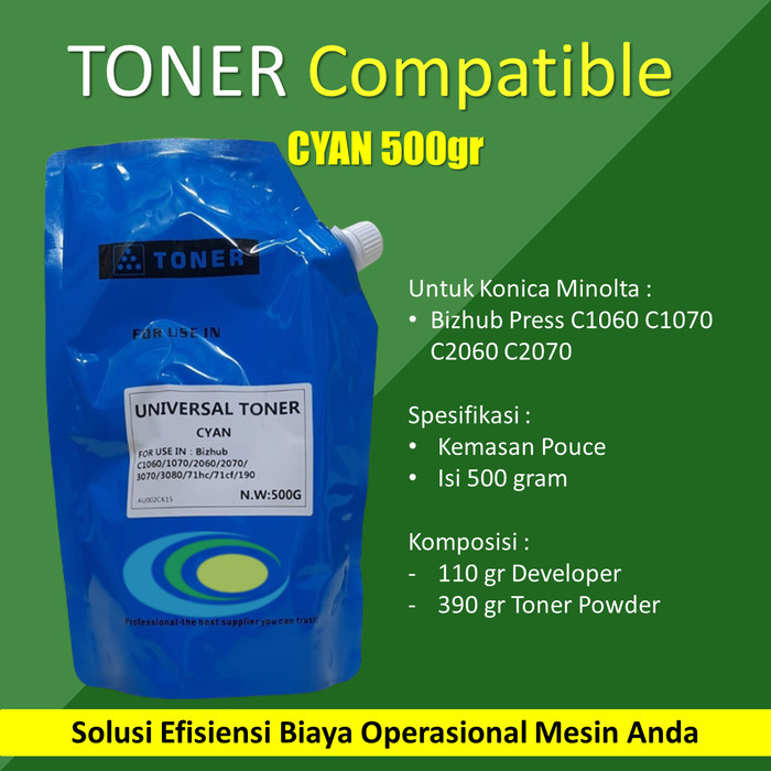 Toner tn619 refill 500 gram konica minolta bizhub c1060 c1070