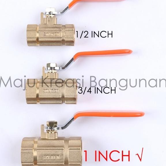 Ball Vae Kuningan Soligen / Stop Kran Keran Air 1" 1Inch 1Inci Inch
