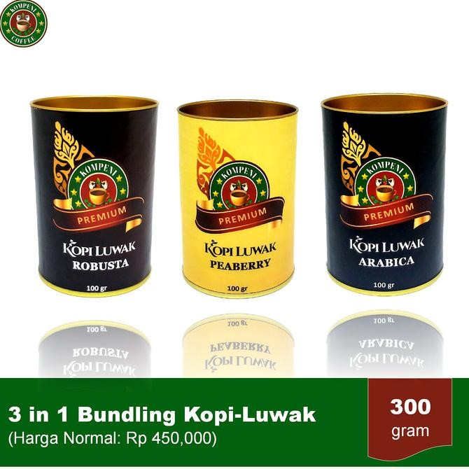 

Terlaris Paket Kopi Luwak All Varian 300Gr - Kompeni Coffee Ready Stok