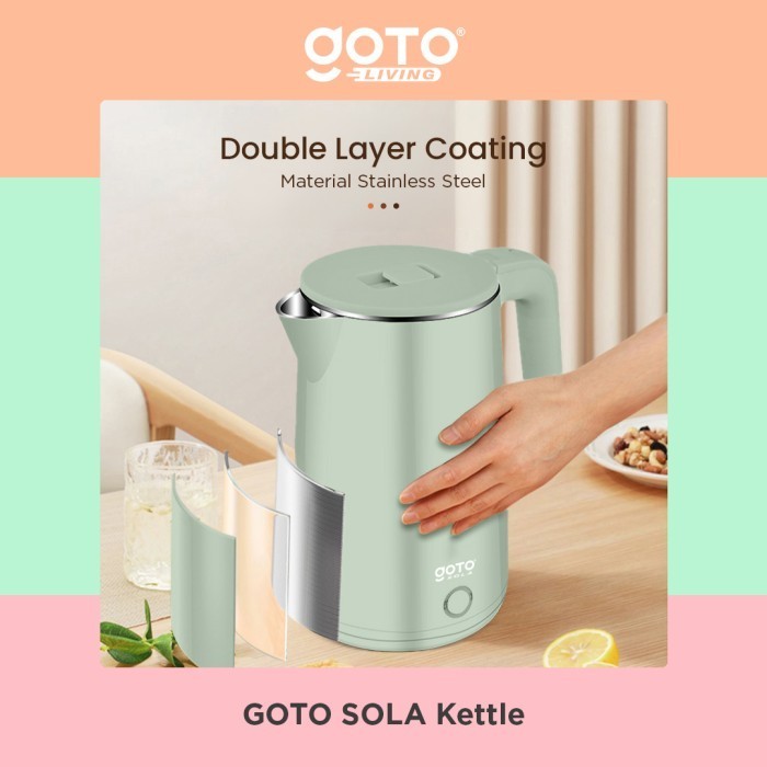 Goto Sola Electric Kettle Teko Listrik Pemanas Air Stainless Steel