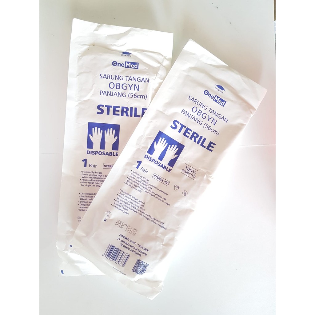 Onemed Sarung Tangan Latex Obgyn Ginekolog Gynaecolog Steril Onemed