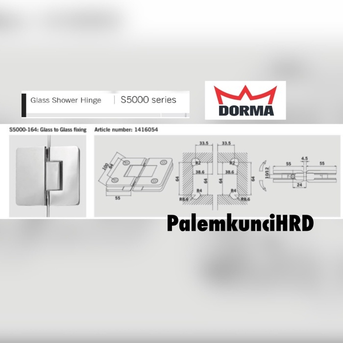 ENGSEL SHOWER DORMA S 5000 KACA KE KACA 180