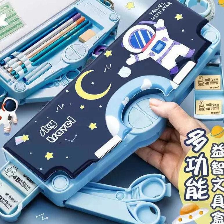 

hjg-7 ( zwq ) K001 Kotak Pensil Multifungsi Motif Kartun Untuk Laki Laki Perempuan / Tempat Pensil Serbaguna Anak Sekolah TK SD Premium