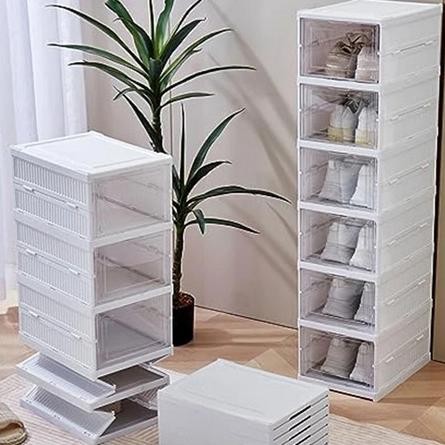 Rak Sepatu Plastik Rak Sepatu Susun Kotak Rak Sepatu Susun Tertutup