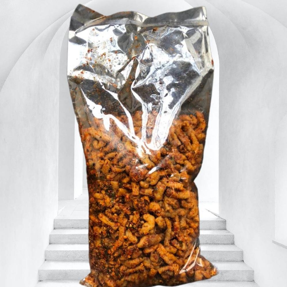 

Termurah 1 Kg Keripik Usus Ayam Varian Rasa Pedas Daun Jeruk Premium