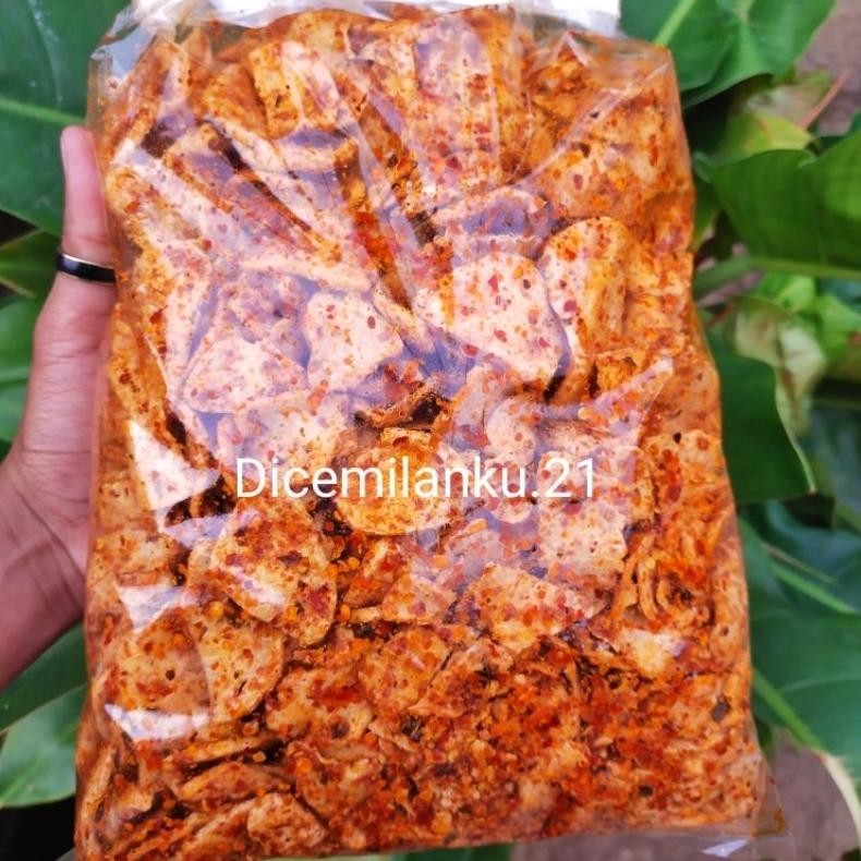 

Sale Keripik Basreng Koin Pedas Daun Jeruk Basreng Kering Keriuk Isi 1.Kg Grosir