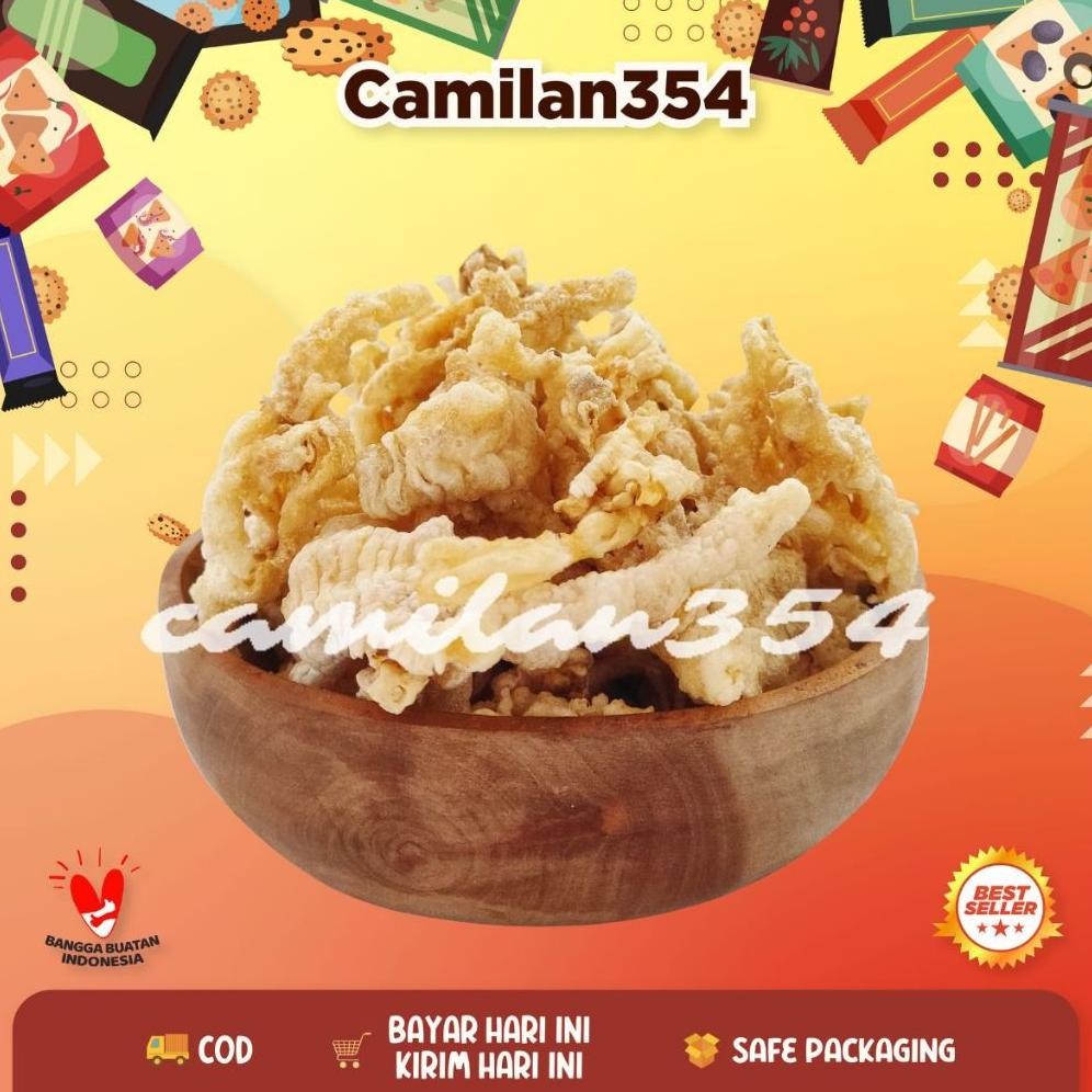 

Big Sale [250Gram] Keripik Ceker Ayam Gurih Krispi - 250Gram / Kripik Cakar Kaki Ayam Renyah 1/4Kg High Quality