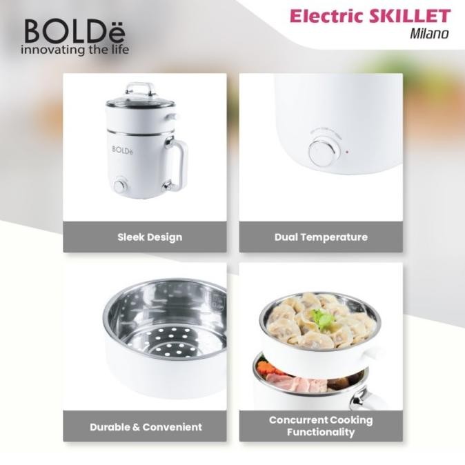 Panci Listrik Electric Skillet Bolde Milano/ Stainless Steel Panci Listrik Bolabulatstore