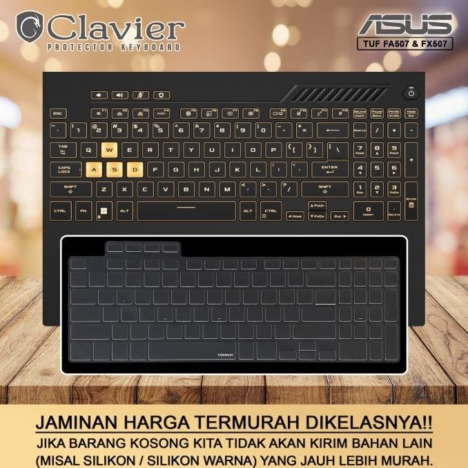 TERMURAH - Keyboard Protector Cover Asus TUF Gaming F15 FX507 FX507Z FX507ZC Tpu