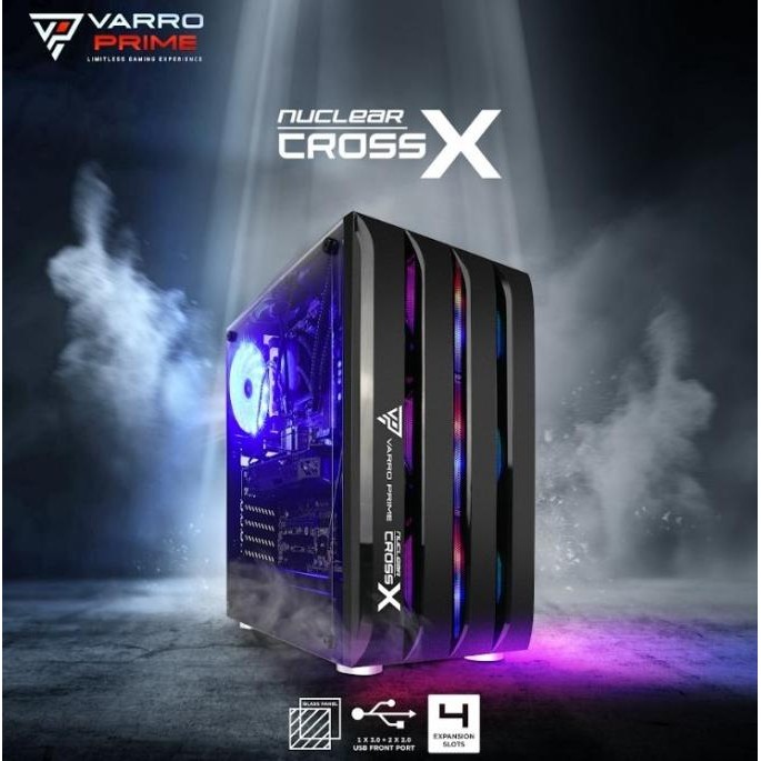 Casing Varro Nuclear Cross X + Fan (Non Psu) Casing Varro Cross X Baru!!