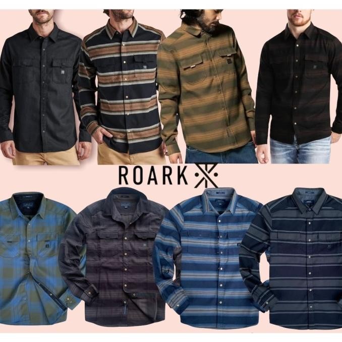 Kemeja Shirt Flanel | Kemeja Roark Outdoor Santai Pria Original Branded Dollerago