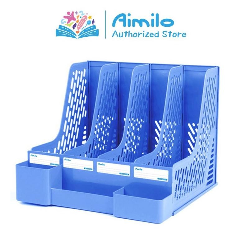 

ORIGINAL Aimilo Rak Buku Desktop Organizer File Dengan Tempat Pena Tempat Buku Tempat Penyimpanan fx-23