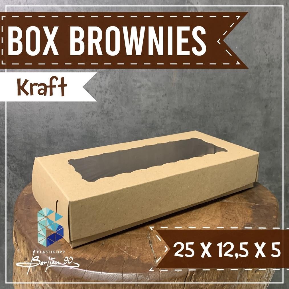 

TERLARIS Dus Brownies 21,5x10x5 isi 50 pcs Box Brownies Jendela Kemasan Brownies Dus kue gfd-6