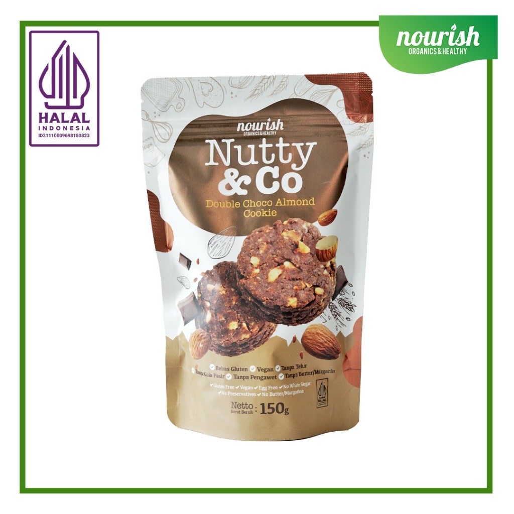 

Nutty & Co (Double Choco Almond Cookies) Vegan Gluten Free 150 gr