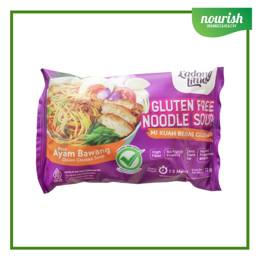

Ladang Lima, Mie Kuah GLUTEN FREE Rasa Ayam Bawang No MSG 72 gram