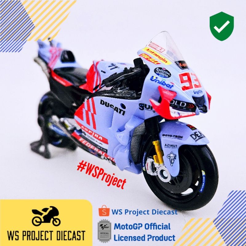 Maisto 1:18 MotoGP Gresini Ducati Marc Marquez 2024 Miniatur Diecast Custom
