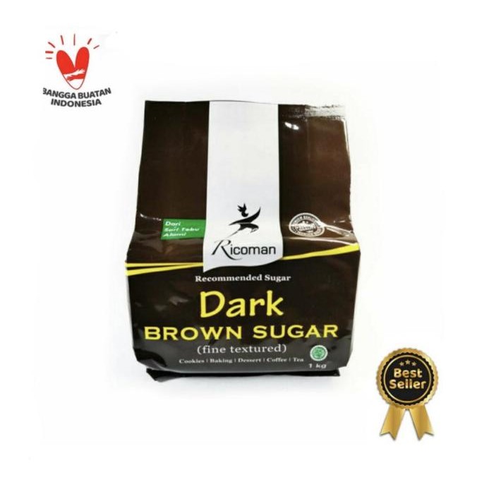 

RICOMAN DARK BROWN SUGAR 1 KG RICOMAN GULA TEBU MERAH 1KG