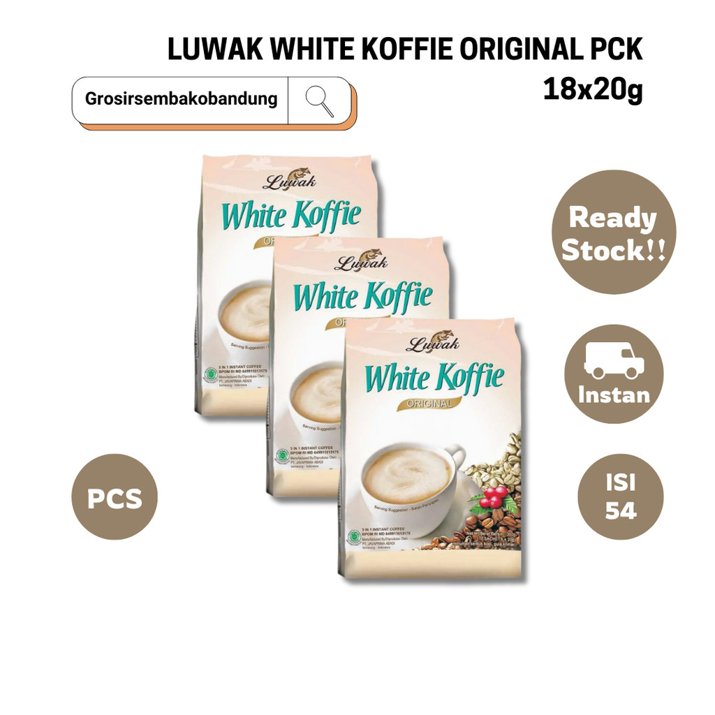 

LUWAK WHITE KOFFIE ORIGINAL PCK 18x20g - 3 Pck - Kota Bandung